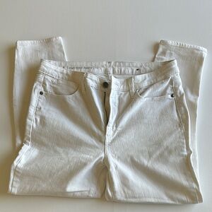 Talbots White High Waist Jegging Crop Jeans Slim Fit Stretch Size 8